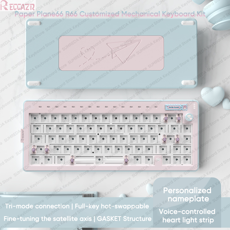 Gaming Keyboard No Rgb - RECCAZR R66 Paper Plane66 Mechanical Keyboard