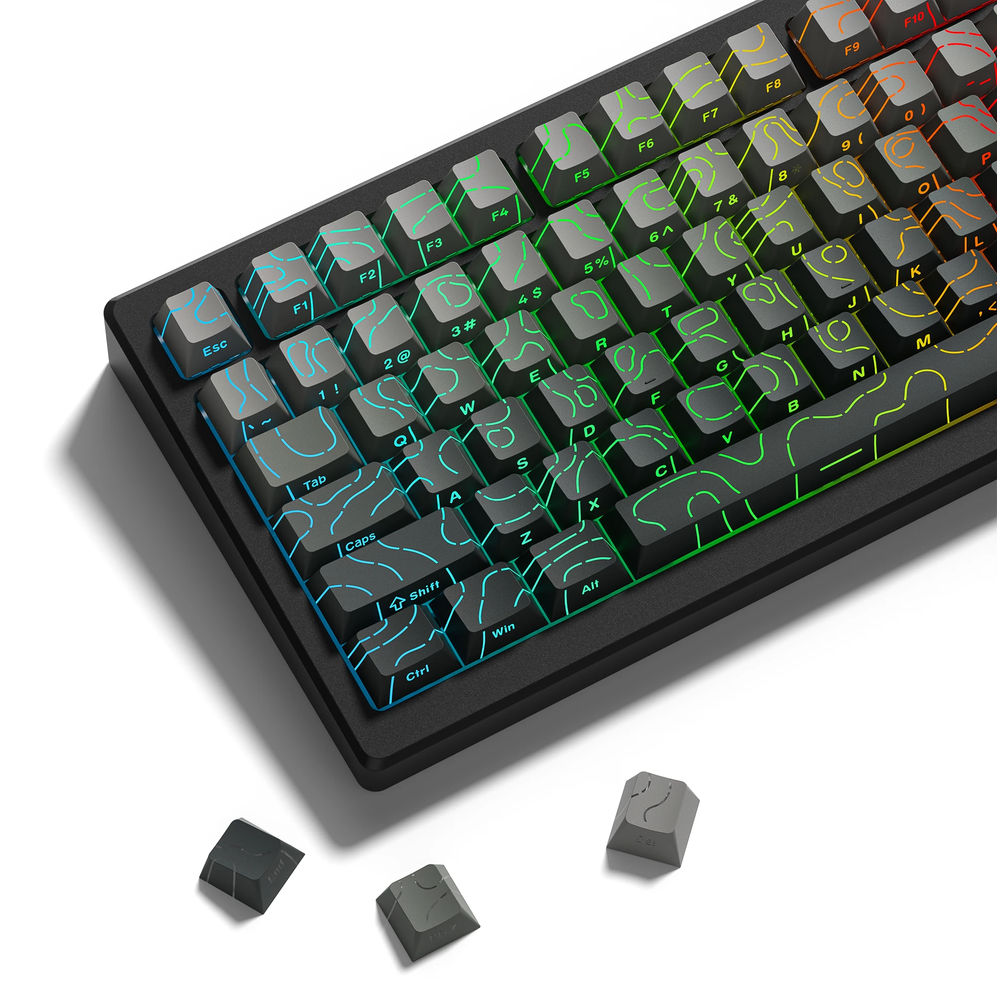 Gaming Keyboard Nearby - 134 Key Polar Day Topographic 4.0