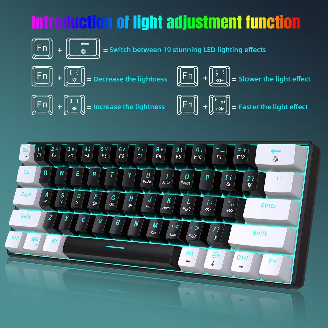 60% Mechanical Keyboard, Gamin - Keyboard Gaming Blue Switch 评论和价格