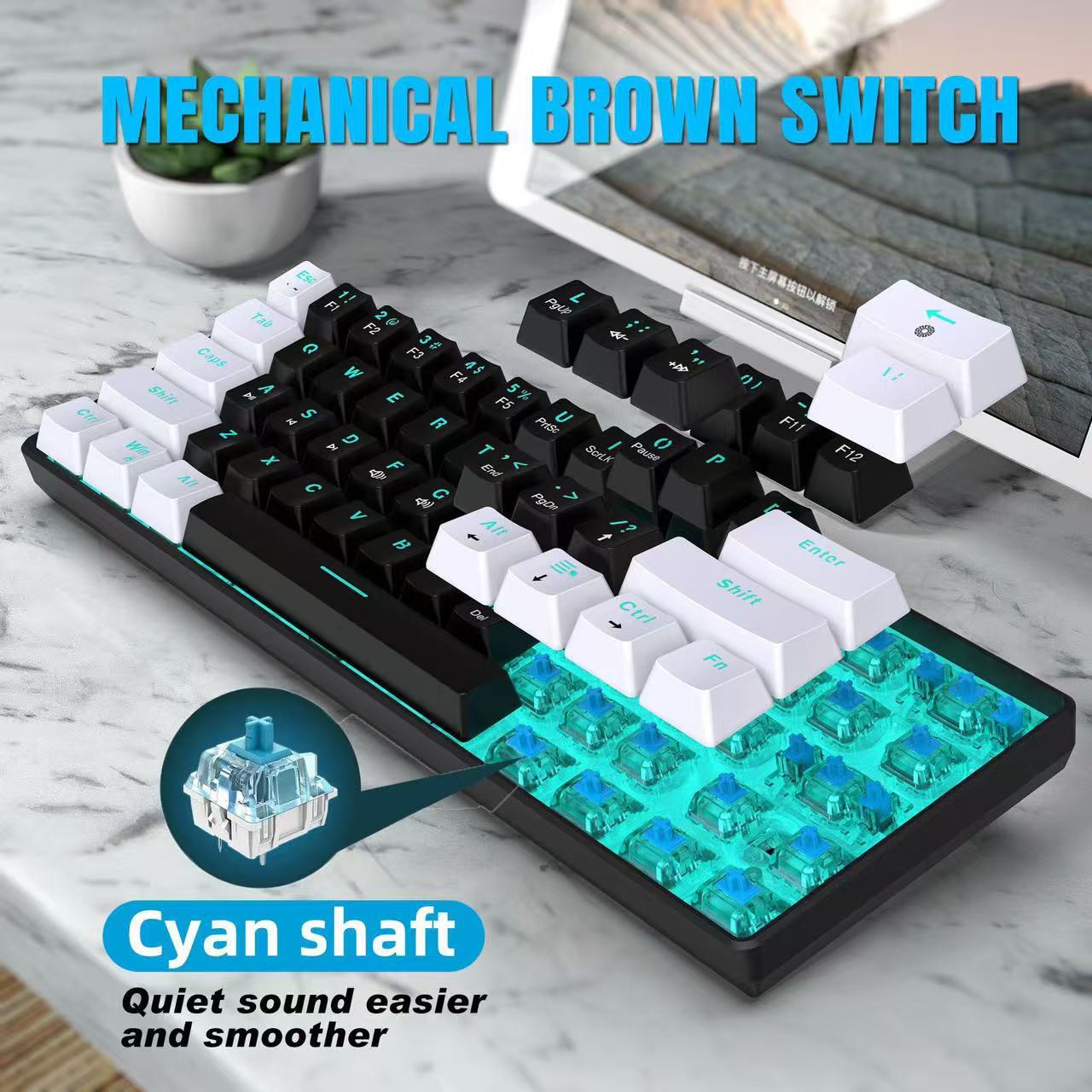 60% Mechanical Keyboard, Gamin - Keyboard Gaming Blue Switch 评论和价格