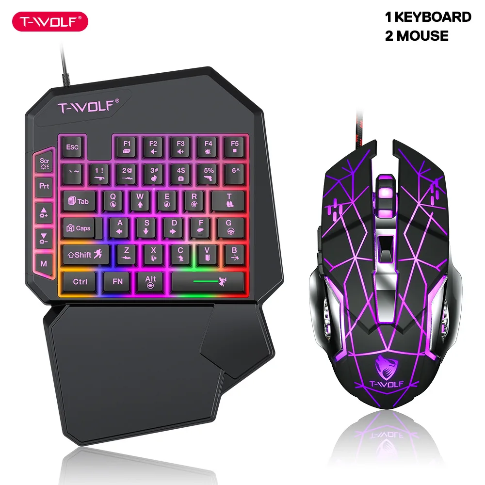 T-WOLF TF900 One Handed Keyboa - Gaming Keyboard Mini 评论和价格