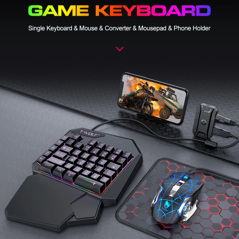 T-WOLF TF900 One Handed Keyboa - Gaming Keyboard Mini 评论和价格