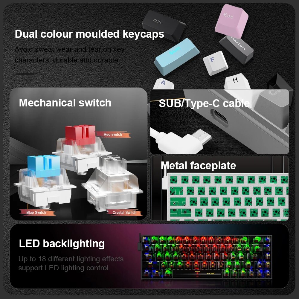 E-YOOSO Z686 USB Mini Slim Mec - Gaming Keyboard Mini 评论和价格