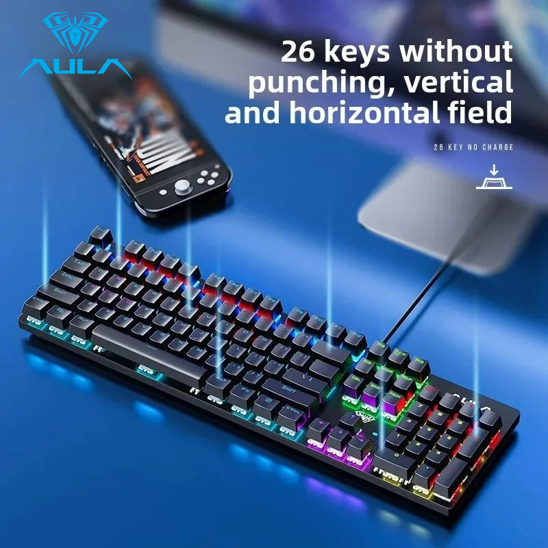 AULA S2022 Wired Gaming Keyboa - Keyboard Gaming Blue Switch 评论和价格