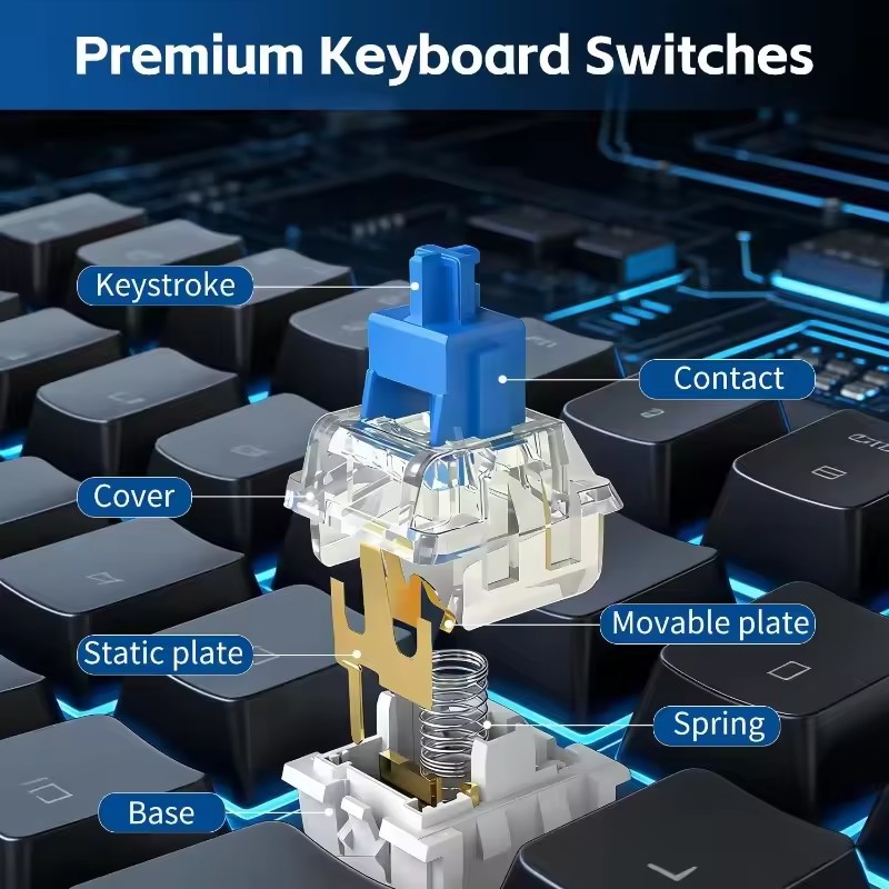 10/30Pcs 3Pin Replacement Mech - Keyboard Gaming Blue Switch 评论和价格
