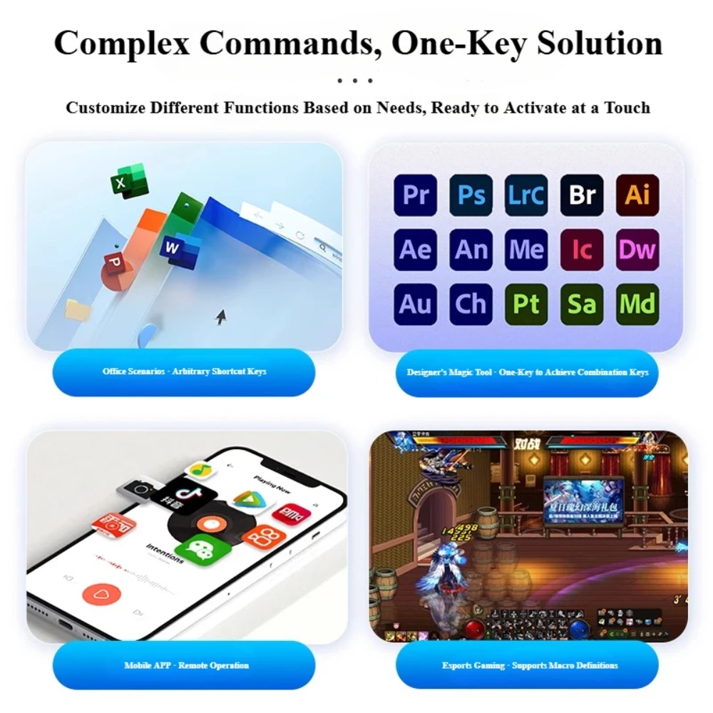 MK424Pro 4-Key Wireles Mini Ke - Gaming Keyboard Mini 评论和价格