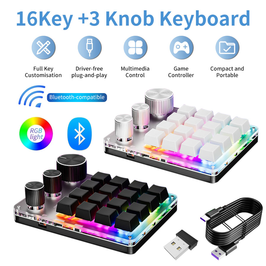 RGB Wireless Bluetooth 3Modes  - Gaming Keyboard Mini 评论和价格