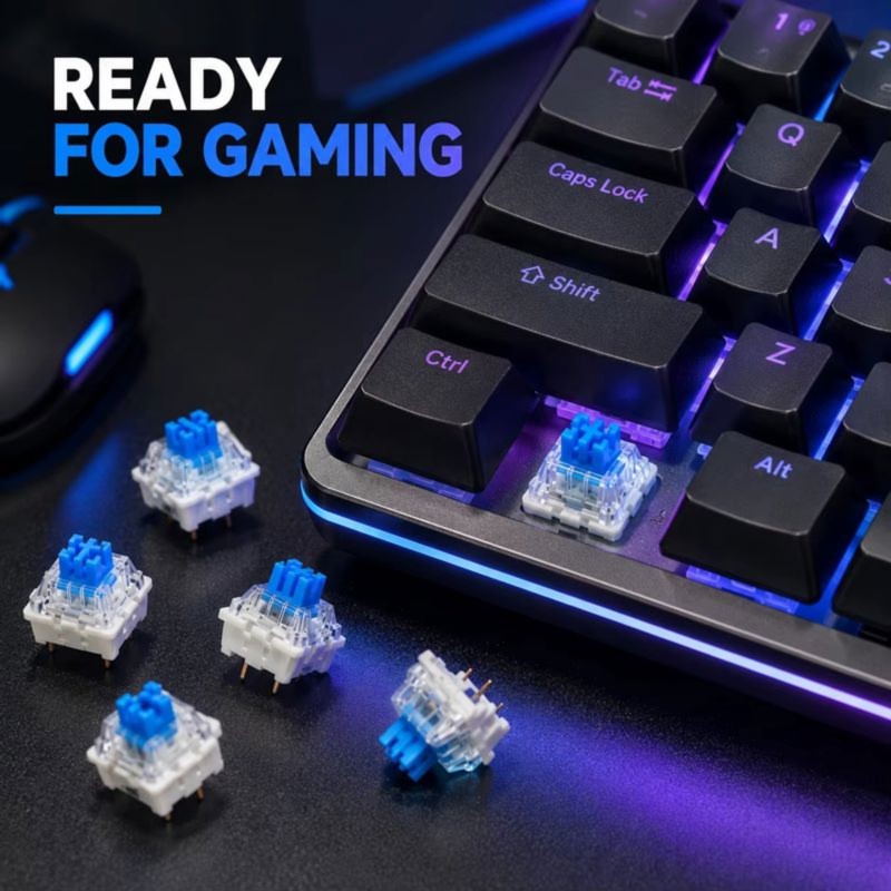 DT21 100Pcs DIY Mechanical Key - Keyboard Gaming Blue Switch 评论和价格