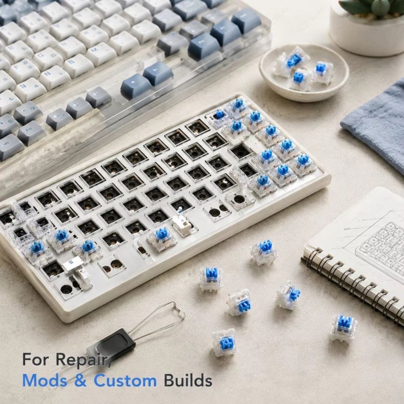 DT21 100Pcs DIY Mechanical Key - Keyboard Gaming Blue Switch 评论和价格