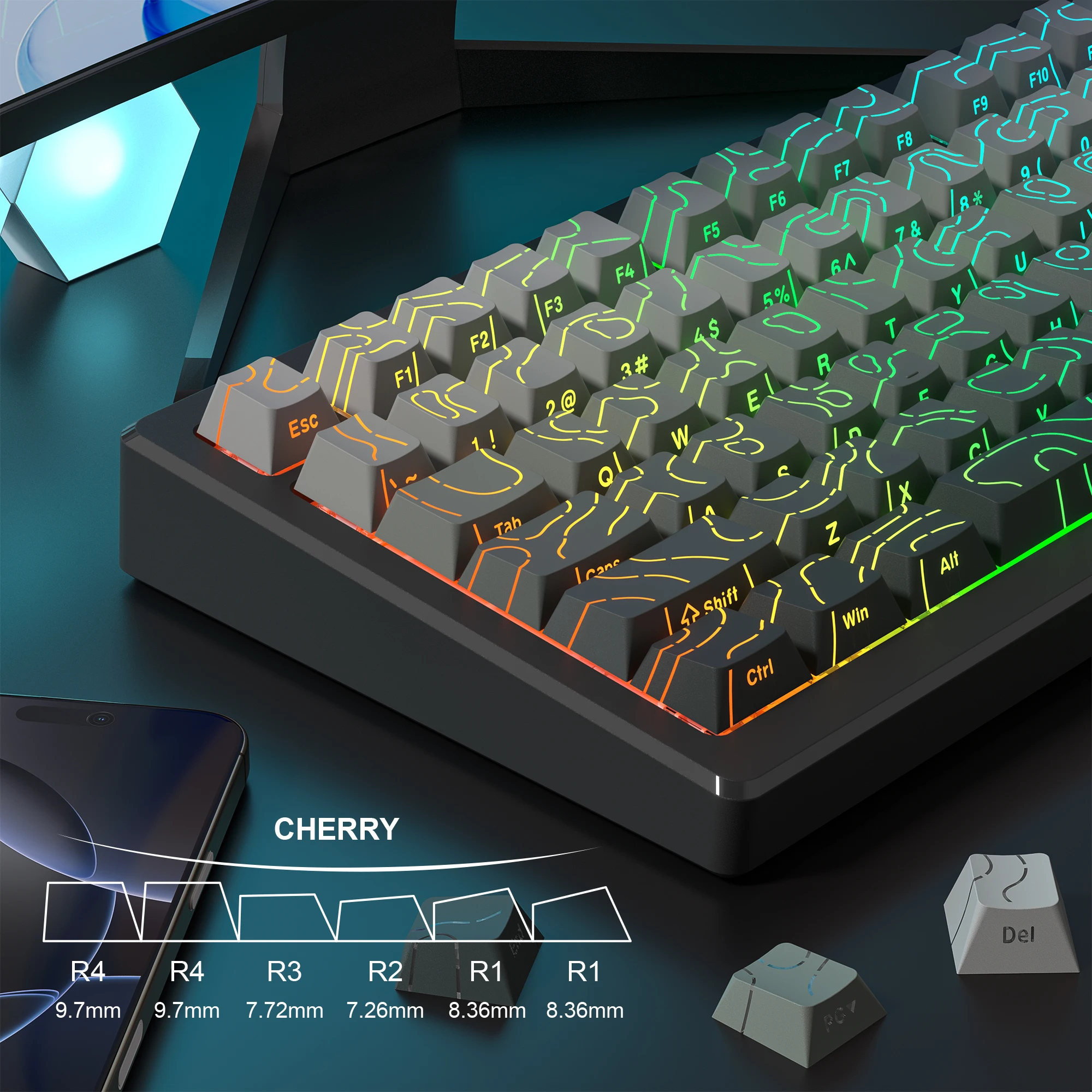 134 Key Polar Day Topographic  - Gaming Keyboard Nearby 评论和价格